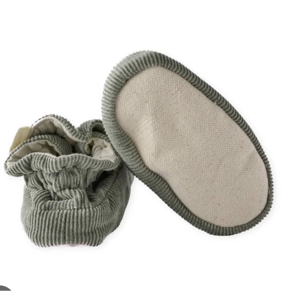 Pehr Designs Sage Corduroy Baby Booties - Picture 2 of 3